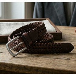Ceinture cuir tressée